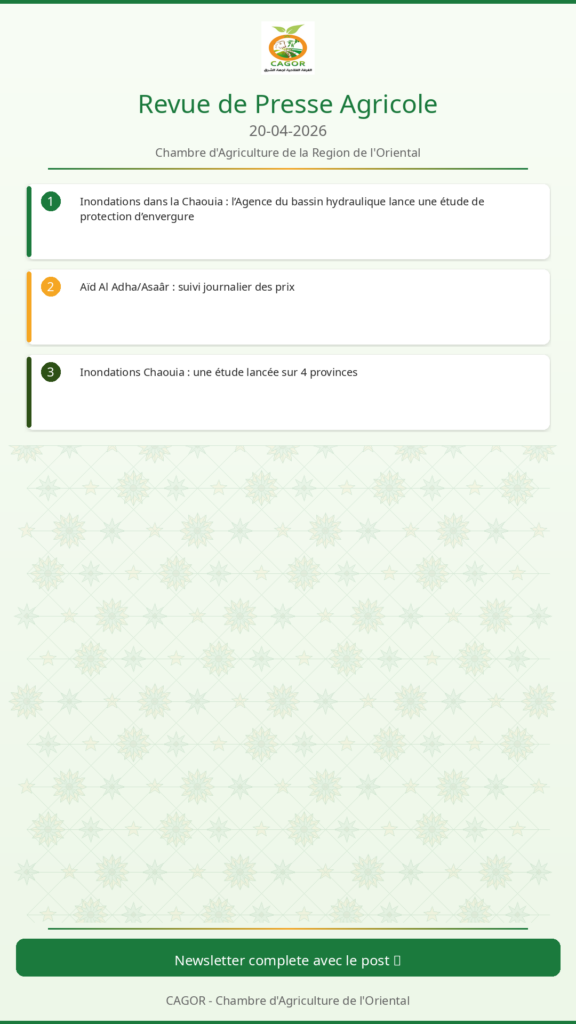 Revue de Presse Agricole – 20/04/2026