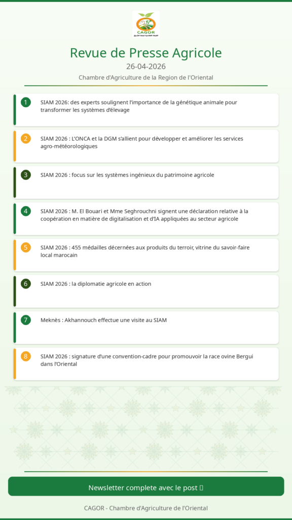 Revue de Presse Agricole – 26/04/2026