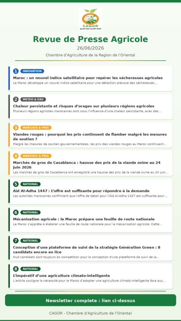 Revue de Presse Agricole — 26/06/2026