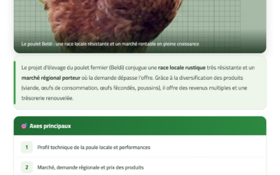 Poulet Beldi : marché, rentabilité et profil technique — Guide CAGOR