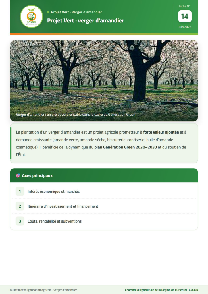 Projet Vert : verger d&rsquo;amandier — Guide technique CAGOR