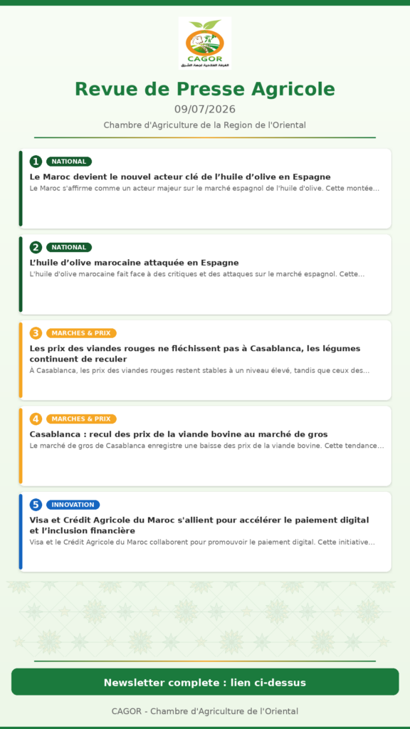 Revue de Presse Agricole — 09/07/2026