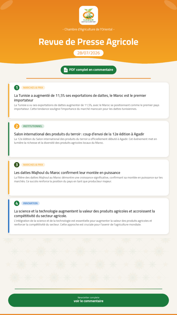 Revue de Presse Agricole — 28/07/2026