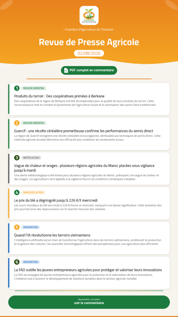 Revue de Presse Agricole — 02/08/2026