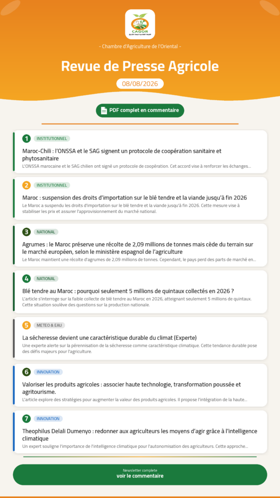 Revue de Presse Agricole — 08/08/2026